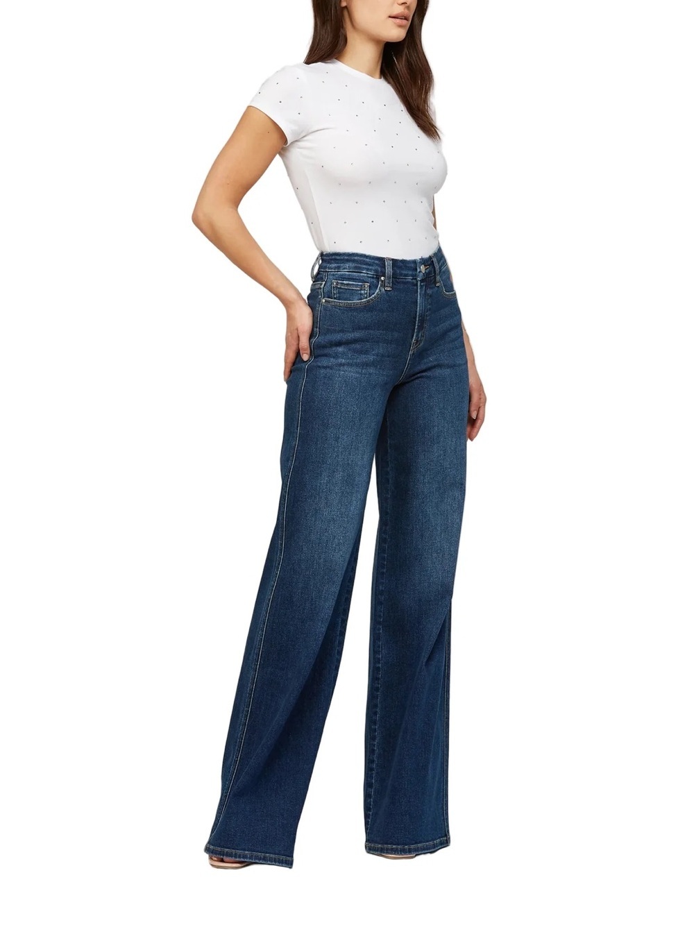 MICA Super High Rise Dark Wash Skater Flare Jeans Sz 25